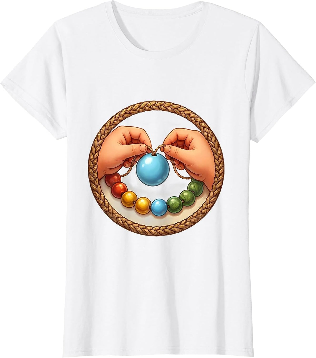 Women's Occupational Therapy Bead Threading Child Art T-Shirt - White