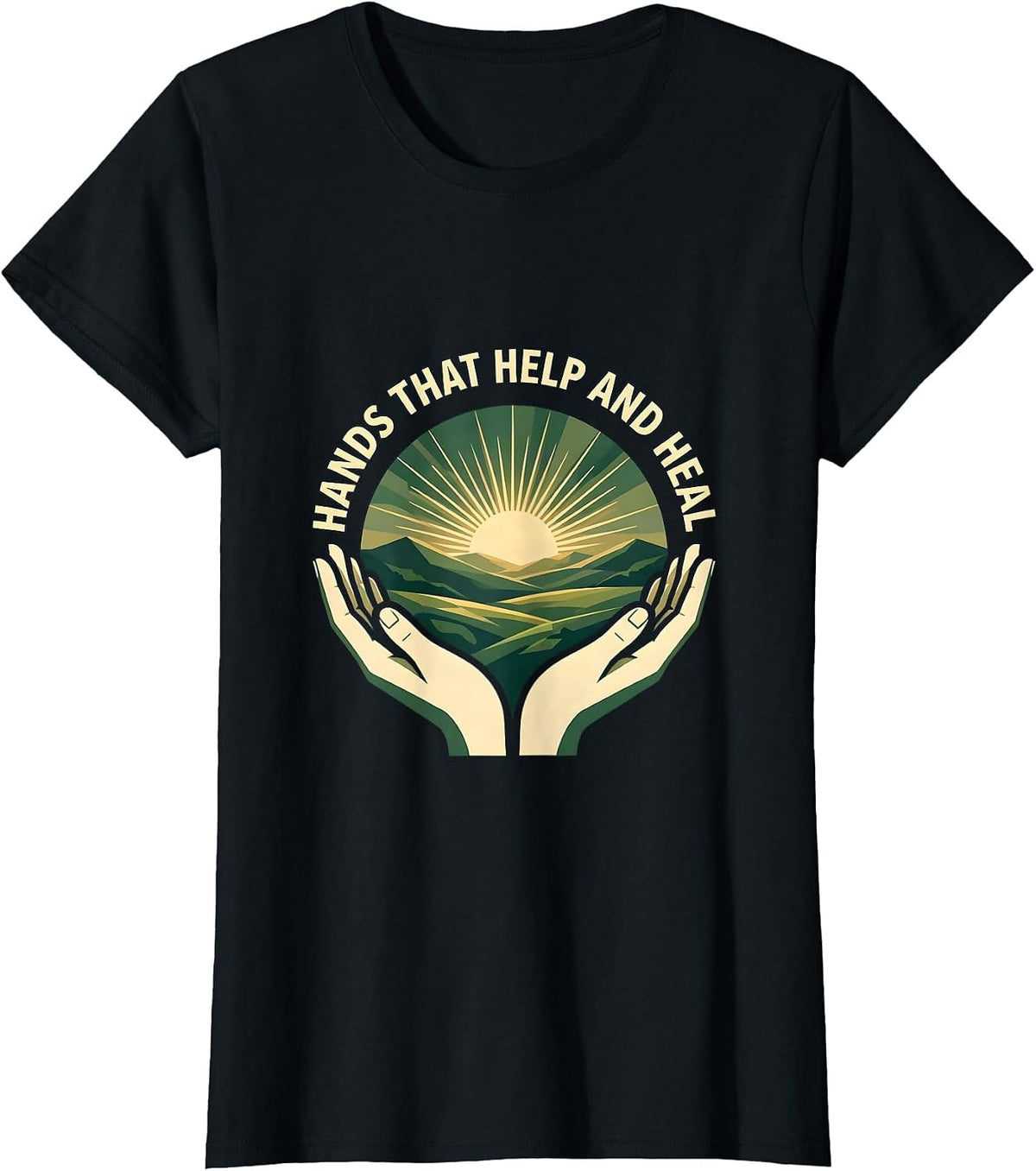 Hands That Help and Heal Occupational Therapy T-Shirt - Black