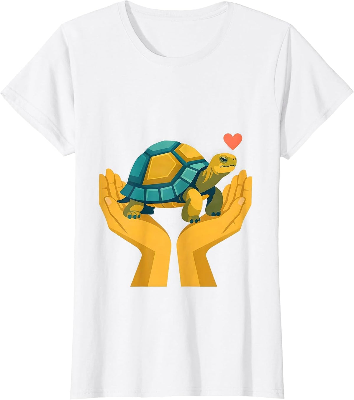 Cupped Tortoise Calm Tortoise Lover Gift T-Shirt - White