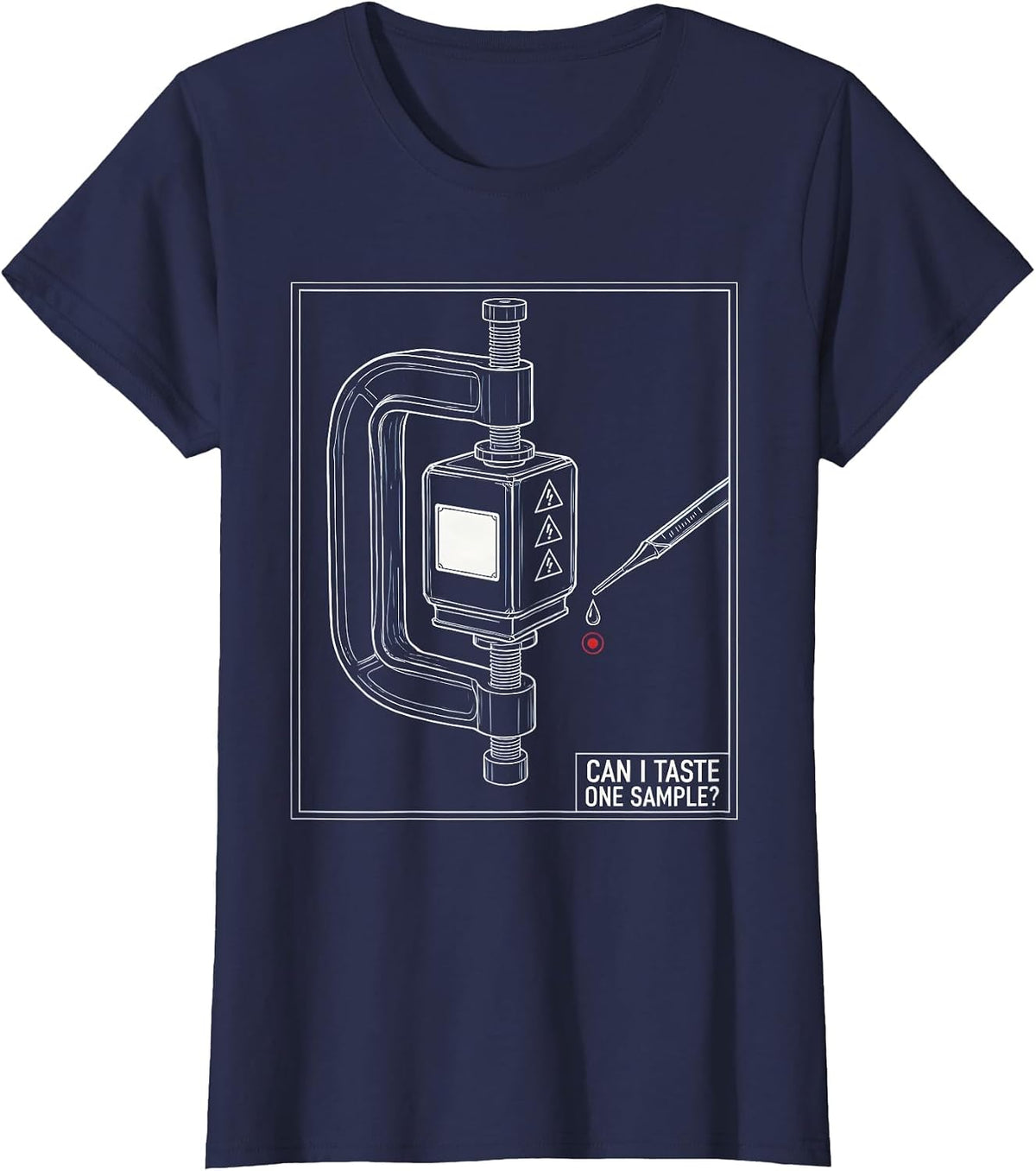 Women's Can I Taste One Sample Funny Periodic Table Science Teacher T-Shirt - Navy Blue