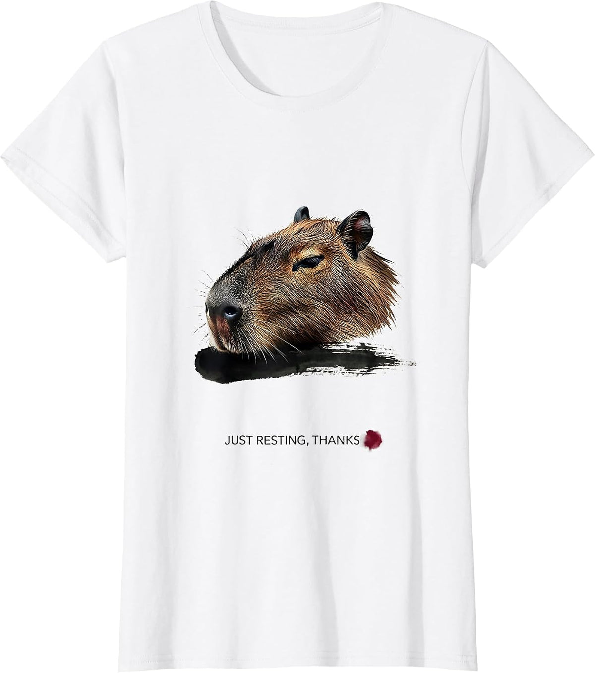 Just Resting, Thanks Cute Capybara Sleepy Humor Pajama T-Shirt - White