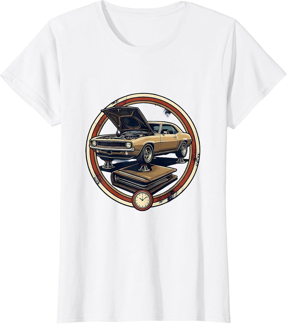 Women's Sealed Classic Coupe Garage Humor Car Enthusiast T-Shirt - White