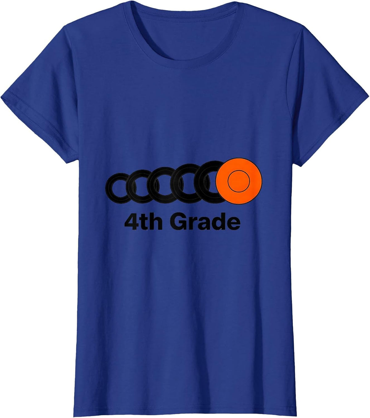Women's Groovy 4th Grade Back To School First Day of Fourth Grade T-Shirt - Royal Blue