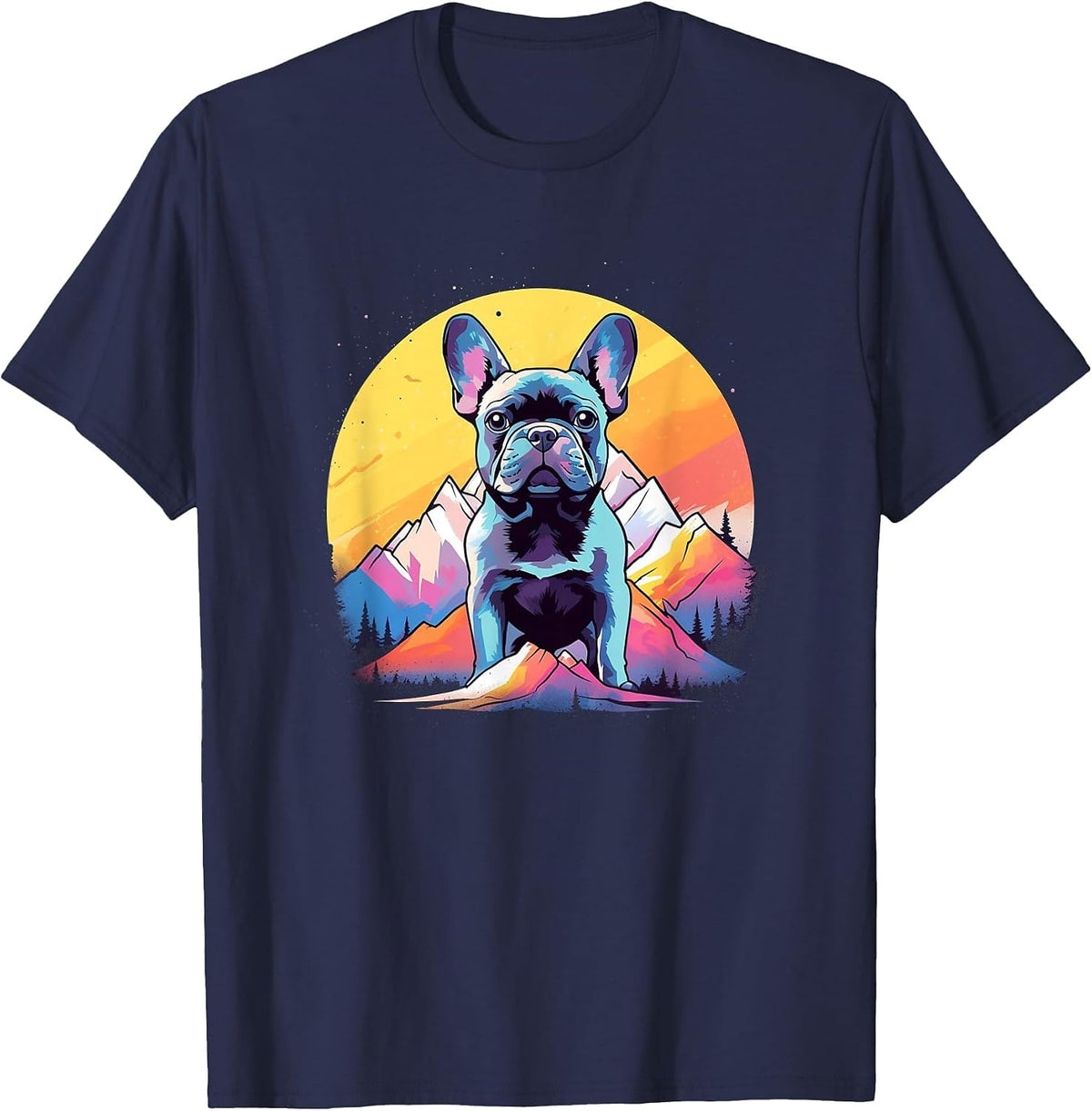 French Bulldog Dog Men Women Kids T-Shirt - Navy Blue