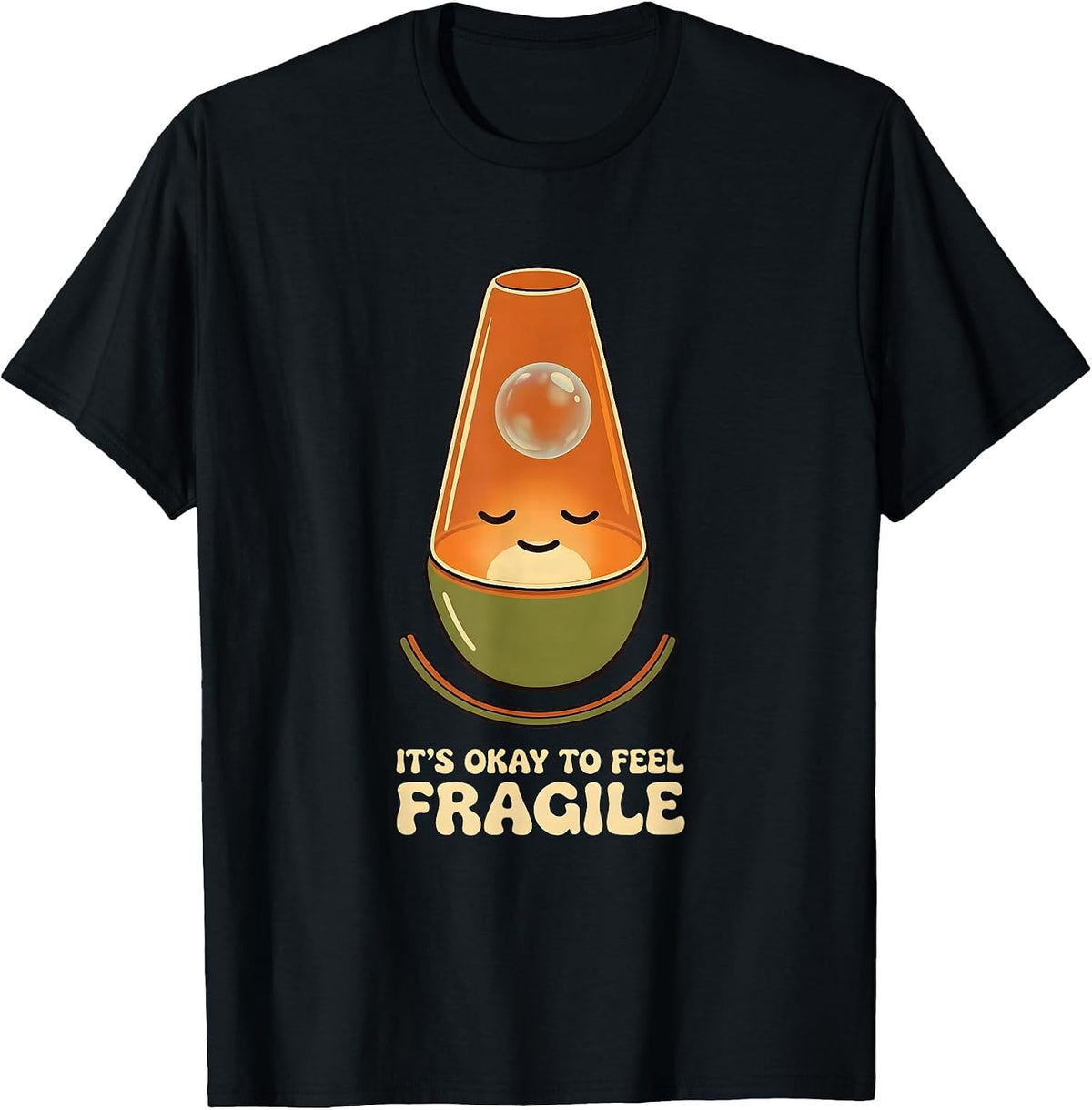 Men's It's Okay To Feel Fragile Retro Mental Health Awareness Gift T-Shirt - Black