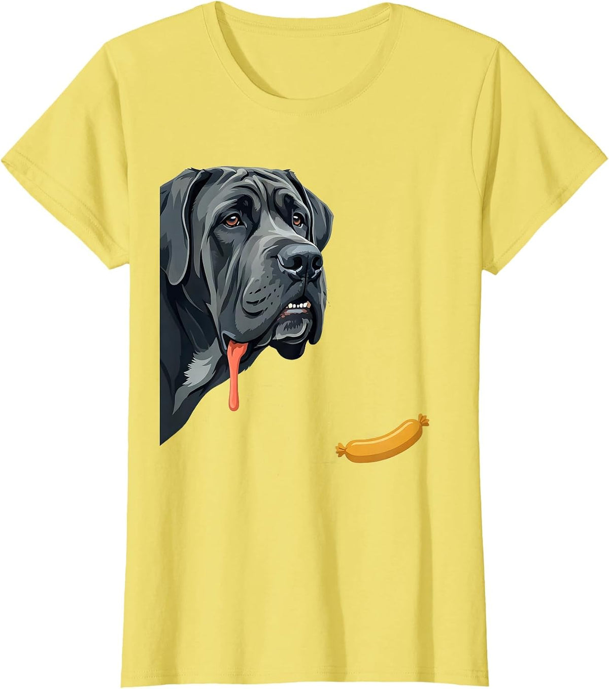 Women's Great Dane Jowls Funny Drool Dog Lover Gift T-Shirt - Lemon Yellow
