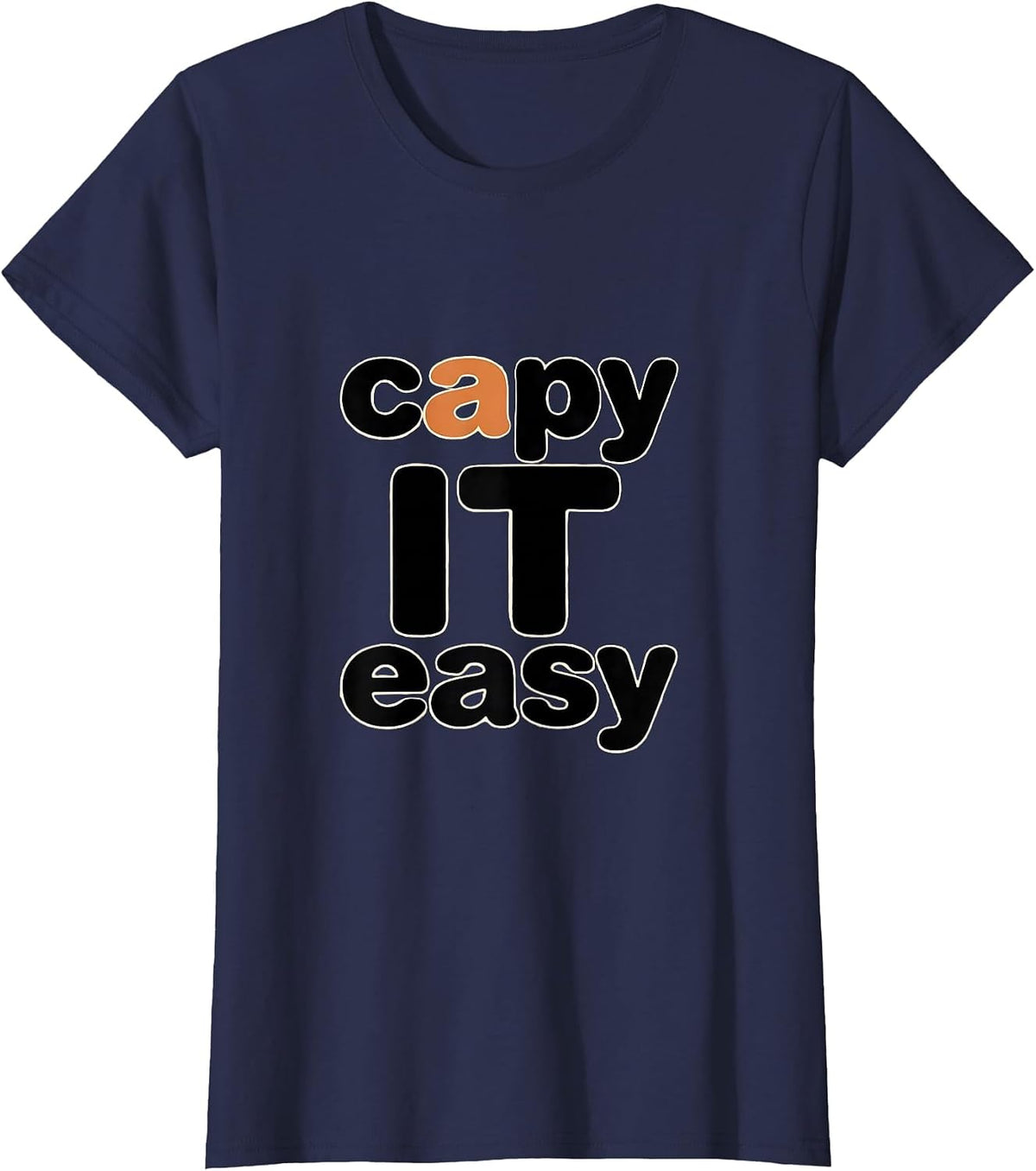 Women's capy it easy Funny Capybara Gamer Kawaii Humor T-Shirt - Navy Blue