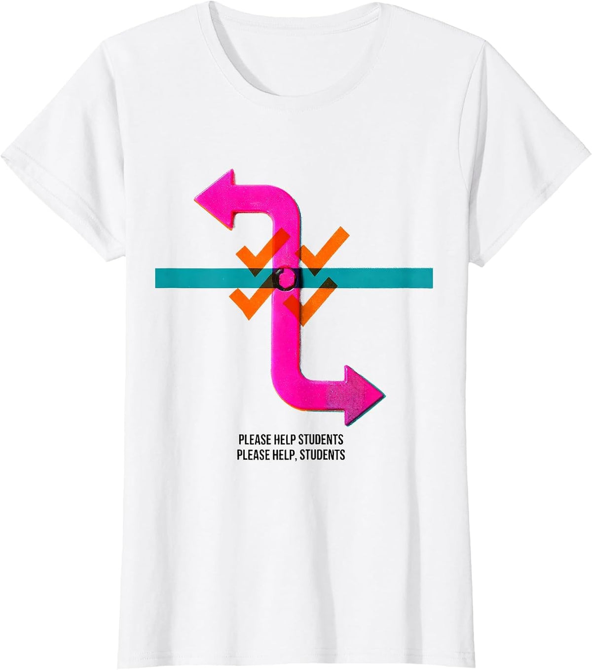 Please Help Students Please Help, Students Grammar Teacher T-Shirt - White