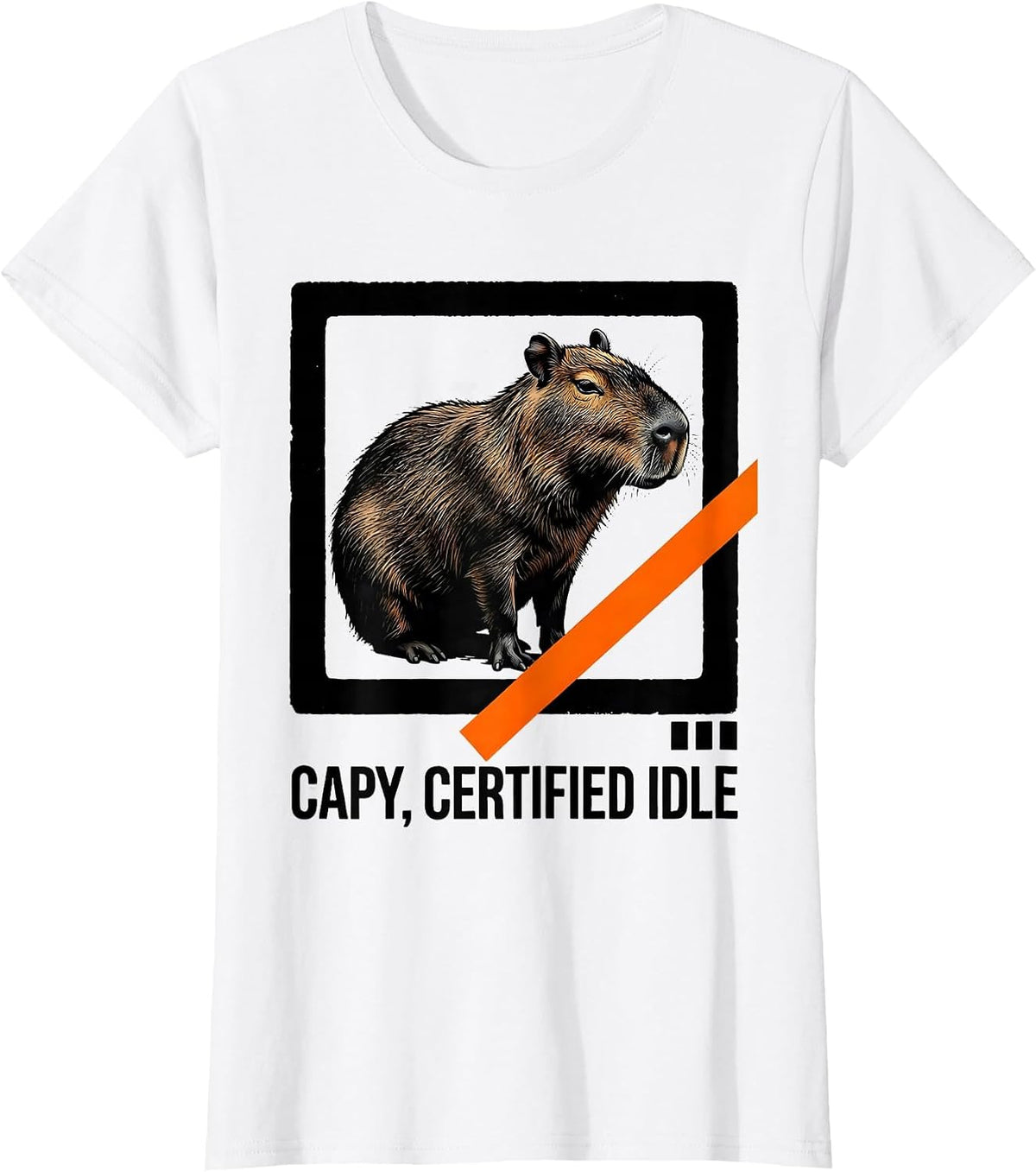 Women's Capy, Certified Idle Funny Capybara Meme Animal Lover Humor T-Shirt - White