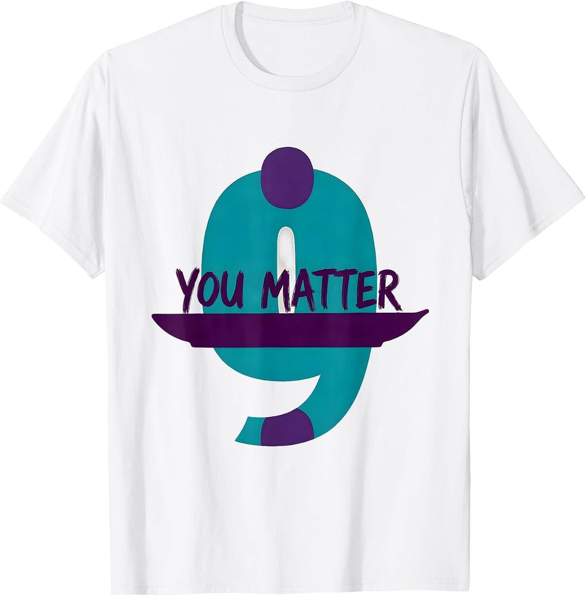Men's You Matter Suicide Prevention Awareness Teal Purple T-Shirt - White