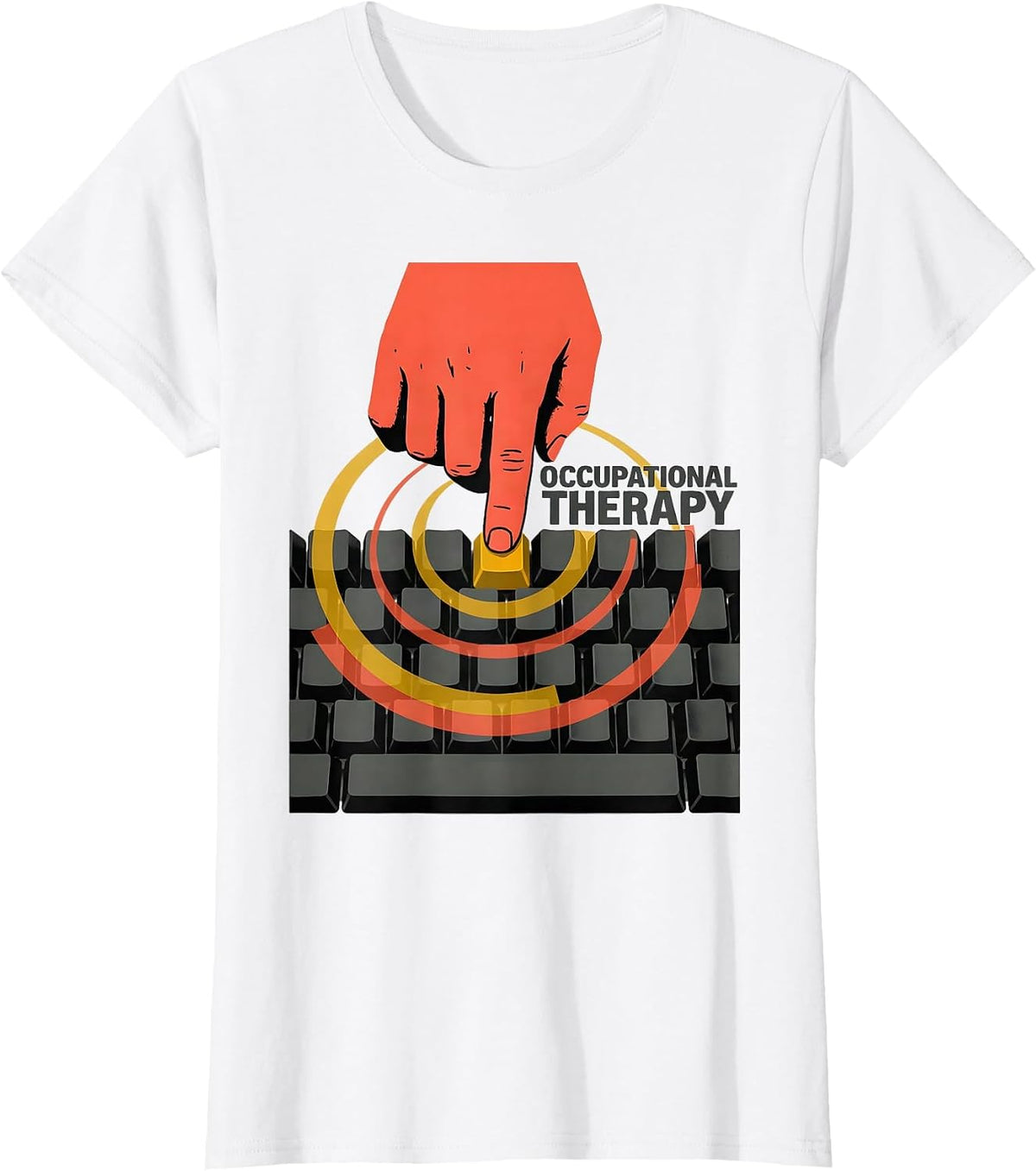 Women's Occupational Therapy Retro Adaptive Keyboard Pediatric OT T-Shirt - White