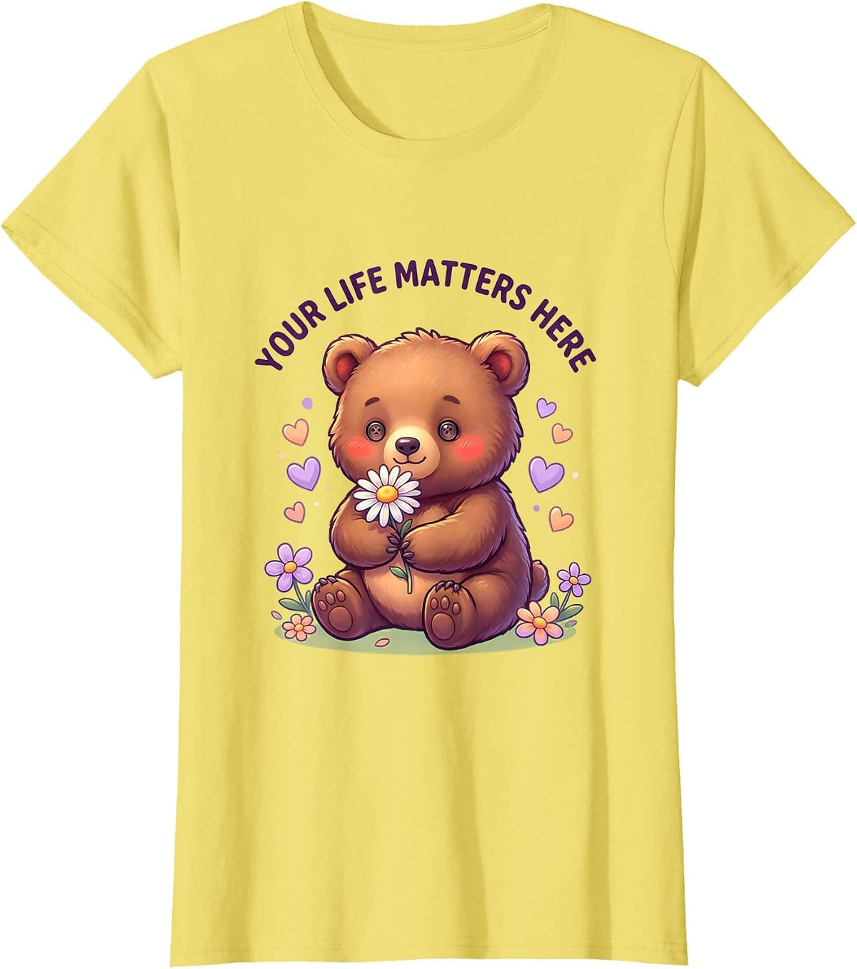 Your Life Matters Suicide Awareness Design T-Shirt - Lemon Yellow