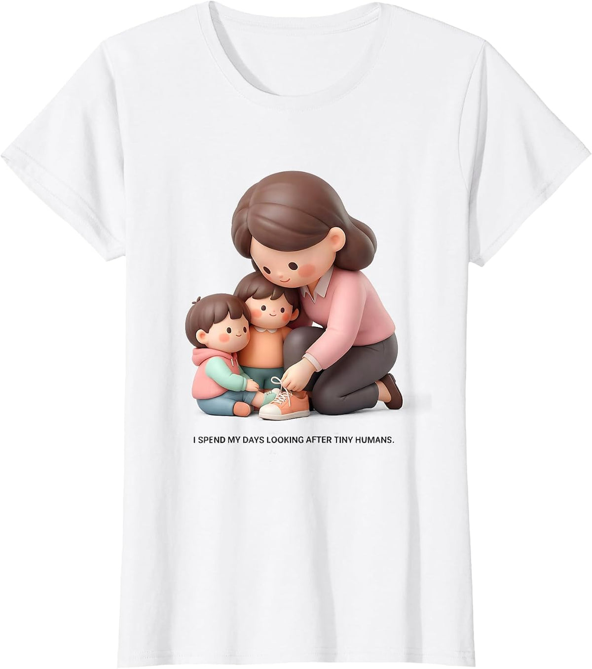Women's I Spend My Days Looking After Tiny Humans Teacher T-Shirt - White