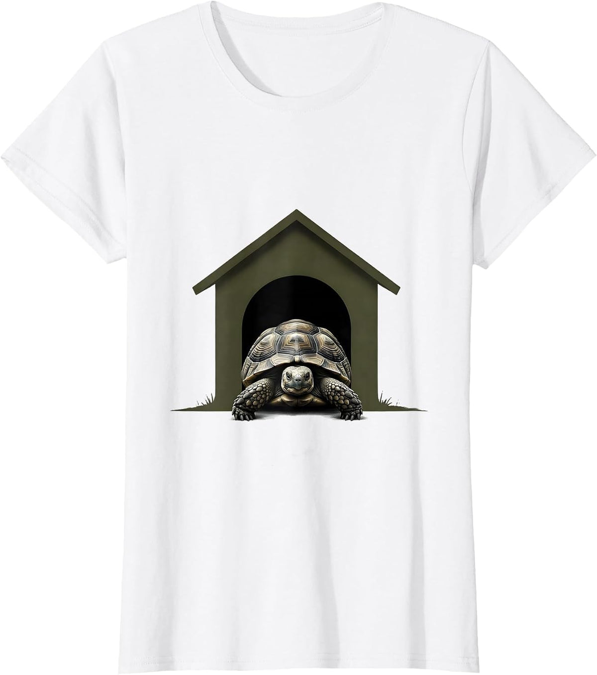 Arched Tortoise Silhouette Minimalist Reptile Lover Gift T-Shirt - White