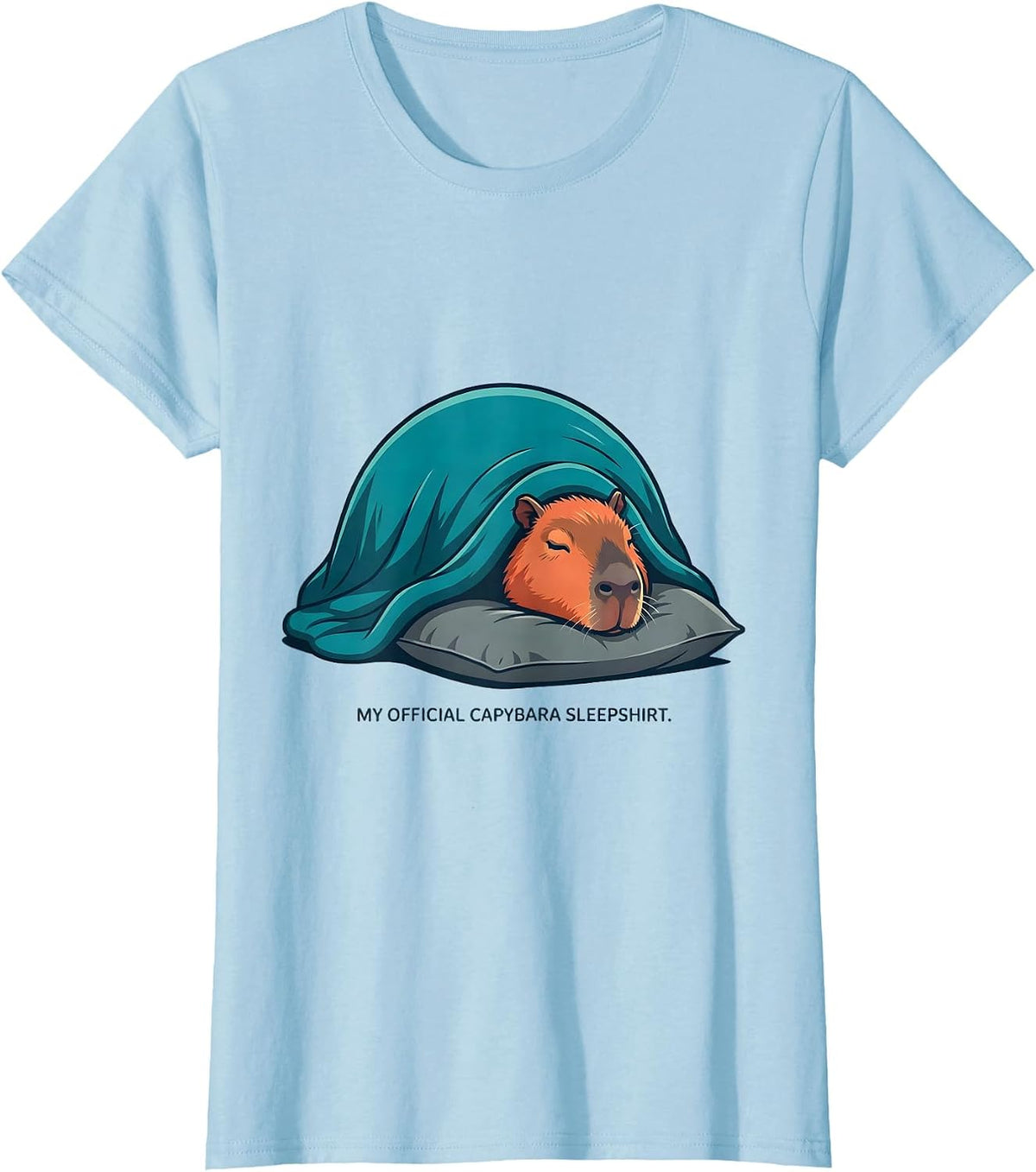 Women's My Official Capybara Sleepshirt Cute Animal Lover Lounge T-Shirt - Baby Blue