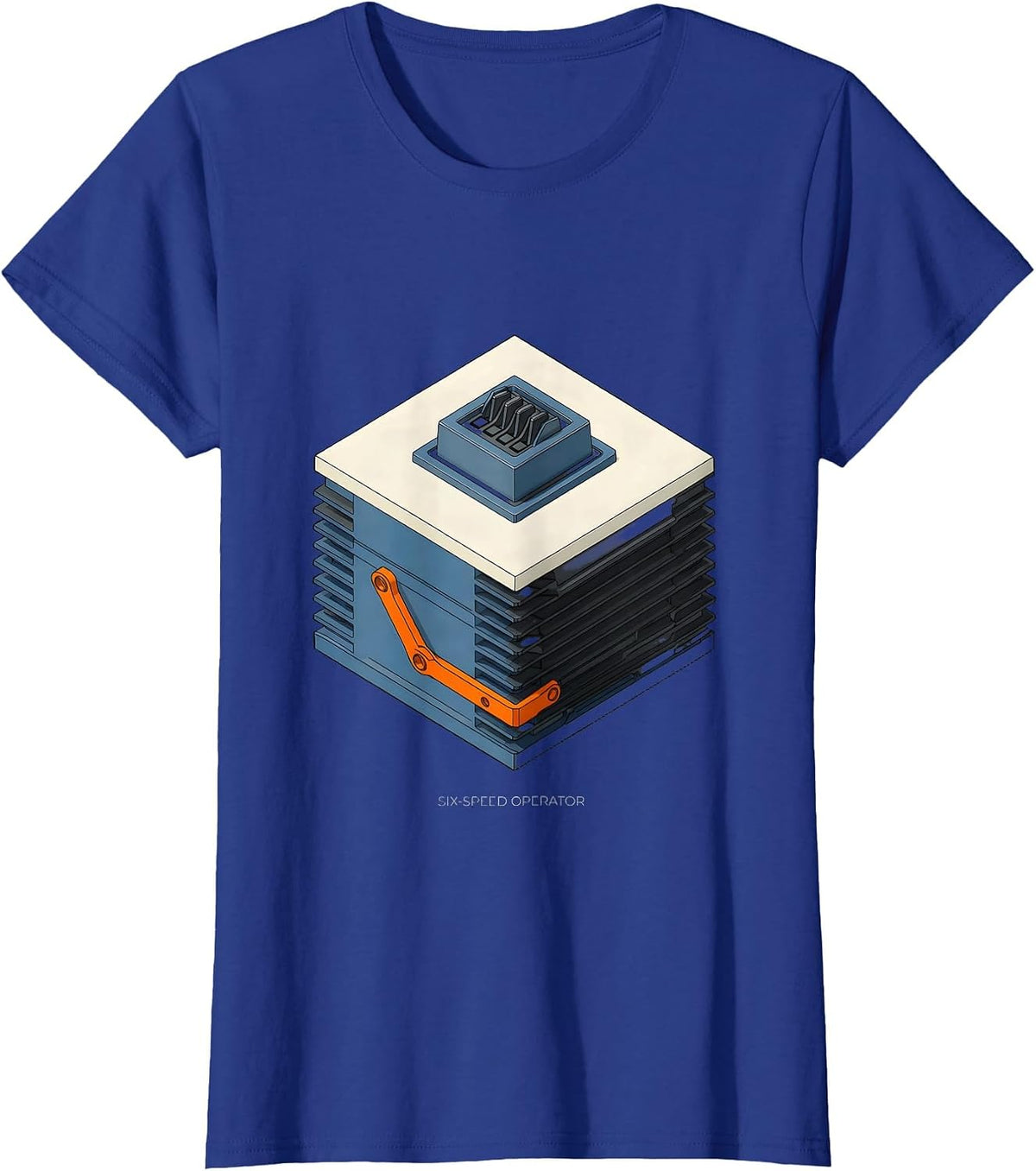 Women's Six-Speed Operator Manual Transmission Driver Car Guy T-Shirt - Royal Blue