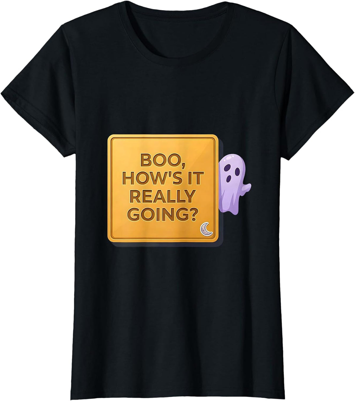 Boo How's It Really Going Funny Ghost School Counselor T-Shirt - Black