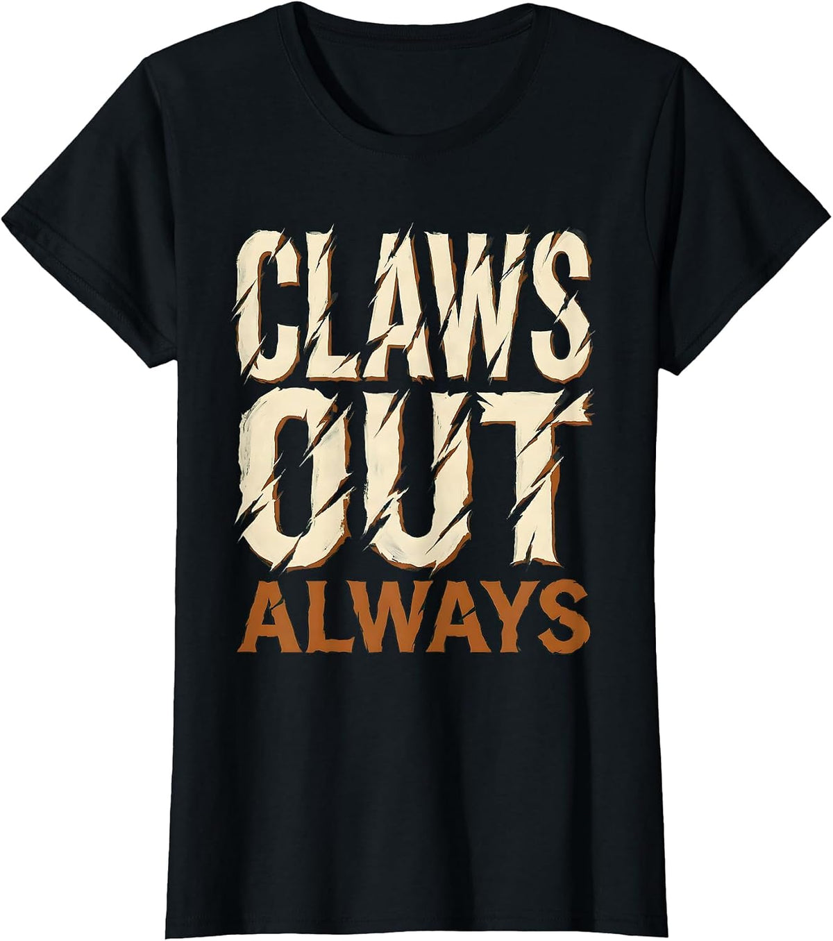 Claws Out Always Bold Dinosaur Design T-Shirt - Black