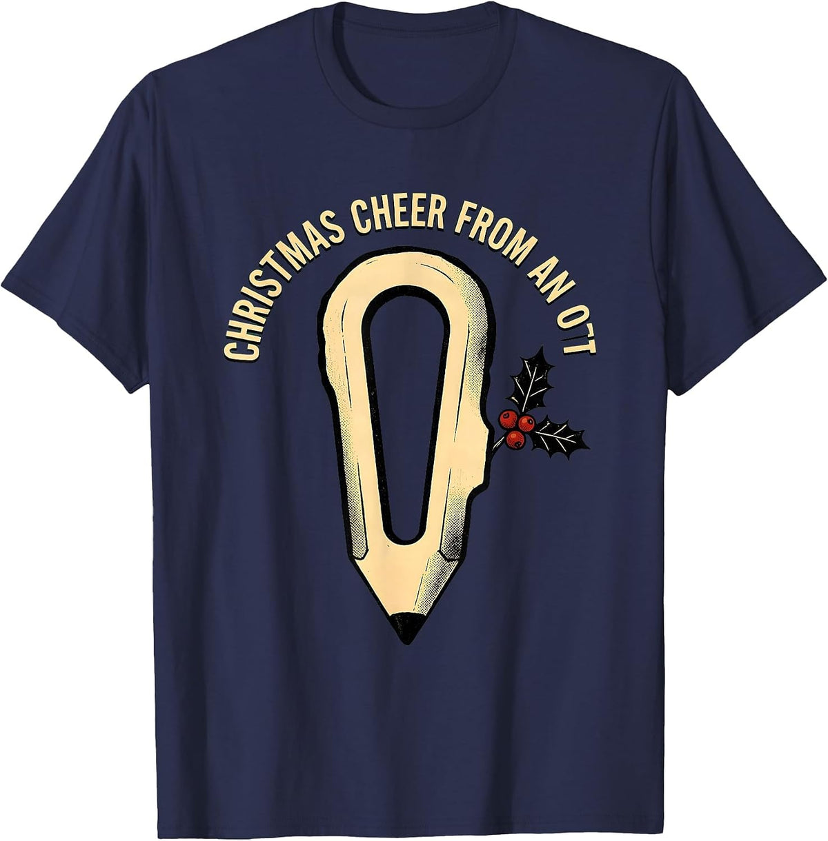 Men's Christmas Cheer From An OT Occupational Therapy Workplace T-Shirt - Navy Blue