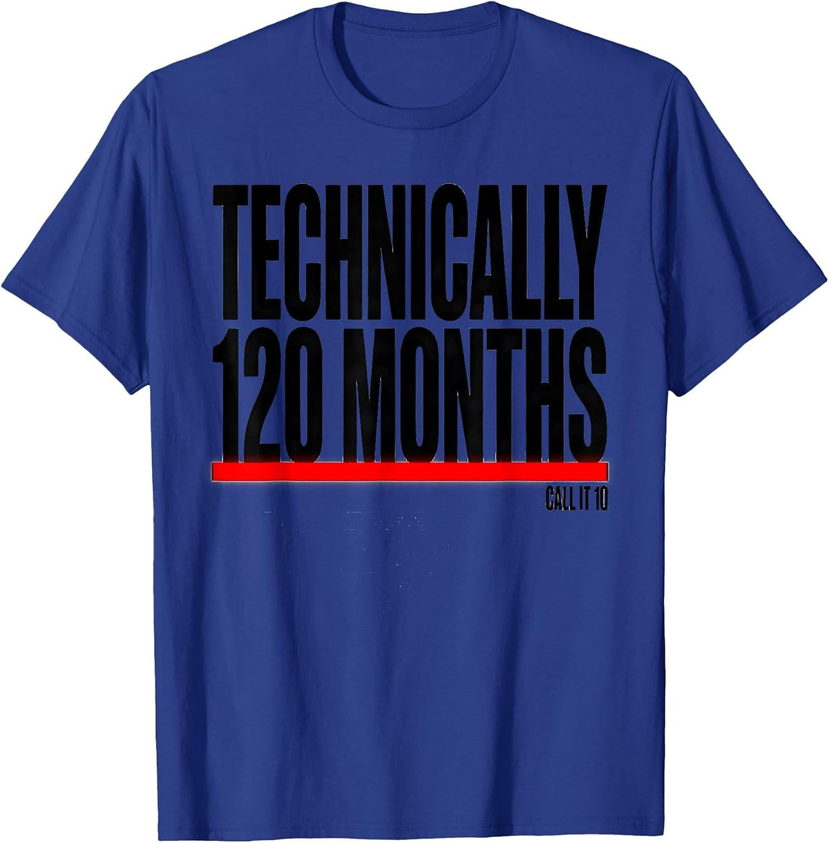 Men's Technically 120 Months Call It 10 Vintage Retro Birthday T-Shirt - Royal Blue