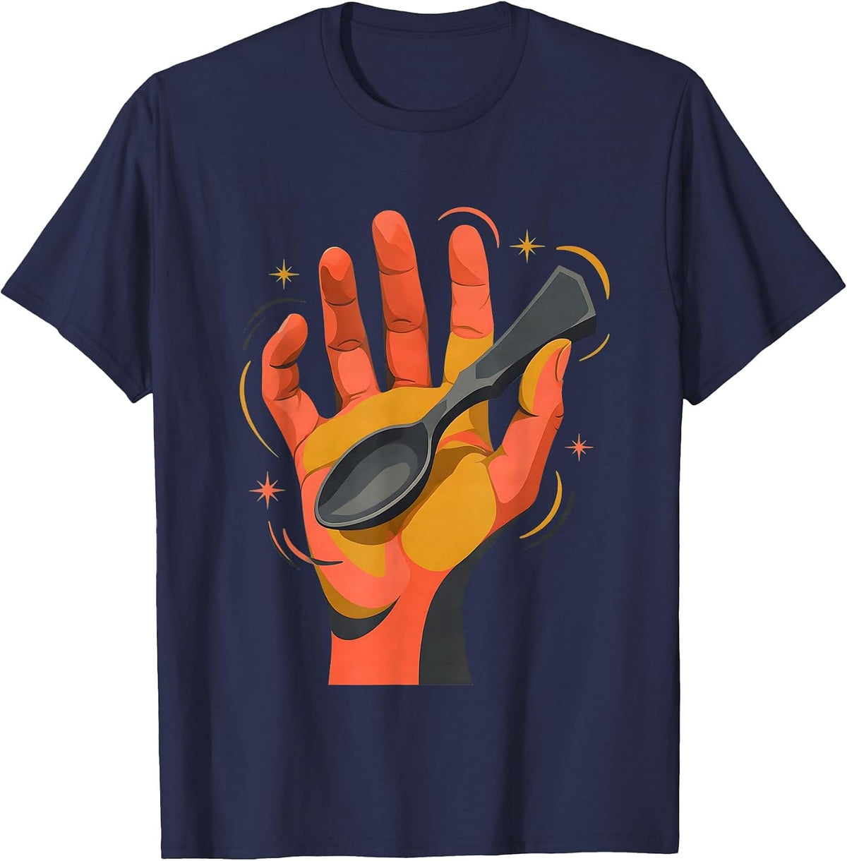 Occupational Therapy Adaptive Spoon Palm Graphic T-Shirt - Navy Blue
