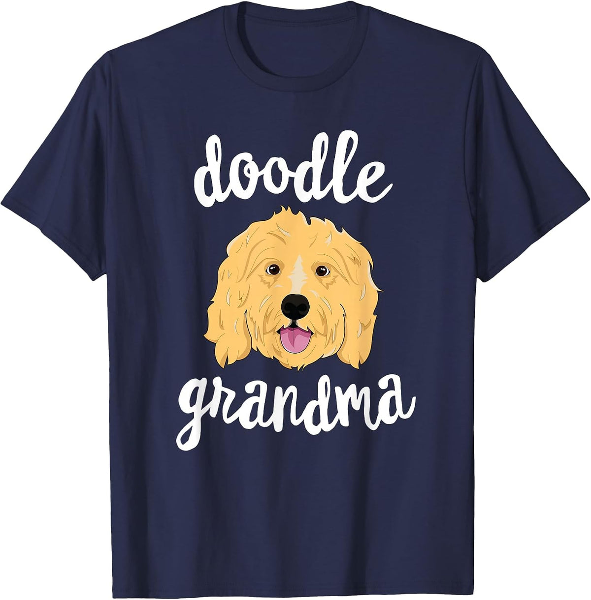 Golden Doodle Grandma Pawma Dog Grandparents Grand Maw T-Shirt - Navy Blue