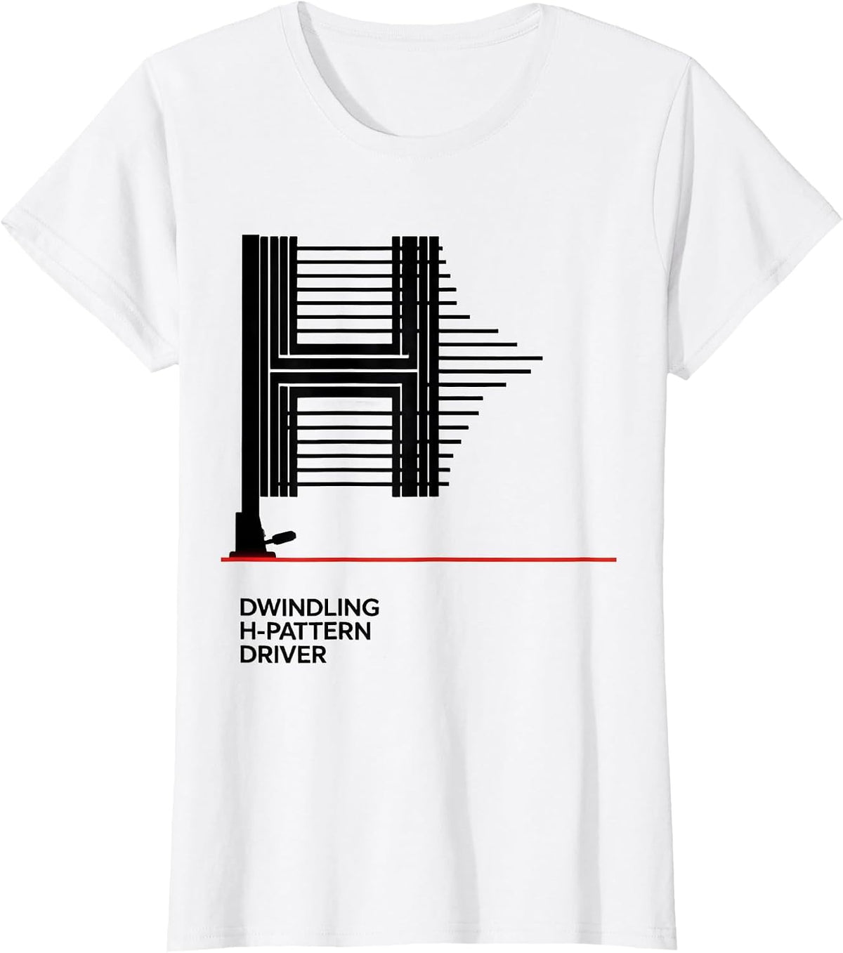 Dwindling H-Pattern Driver Funny Manual Transmission Car Guy T-Shirt - White