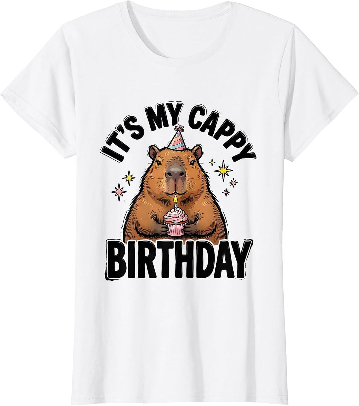 It’s My Cappy Birthday Kawaii Capybara Birthday Gift T-Shirt - White