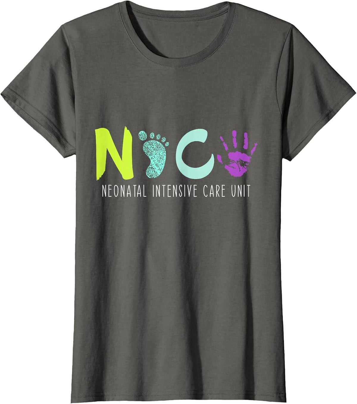 NICU Neonatal Intensive Care Unit NICU Nurse Appreciation T-Shirt - Asphalt Grey