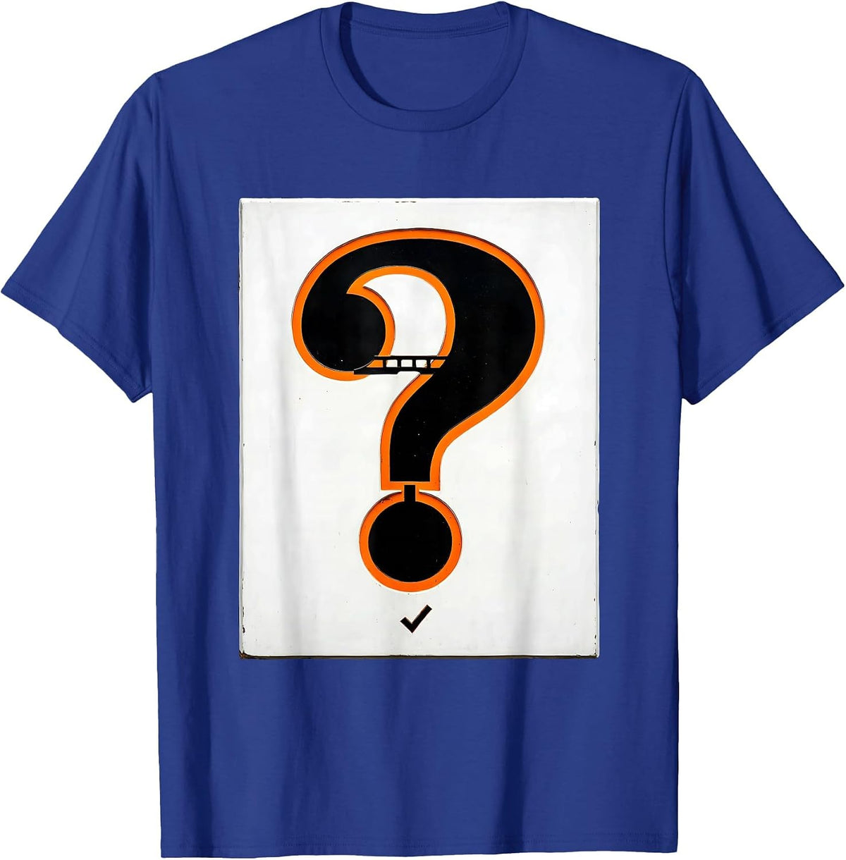 Stencil Question Mark Grammar Teacher Punctuation Humor T-Shirt - Royal Blue