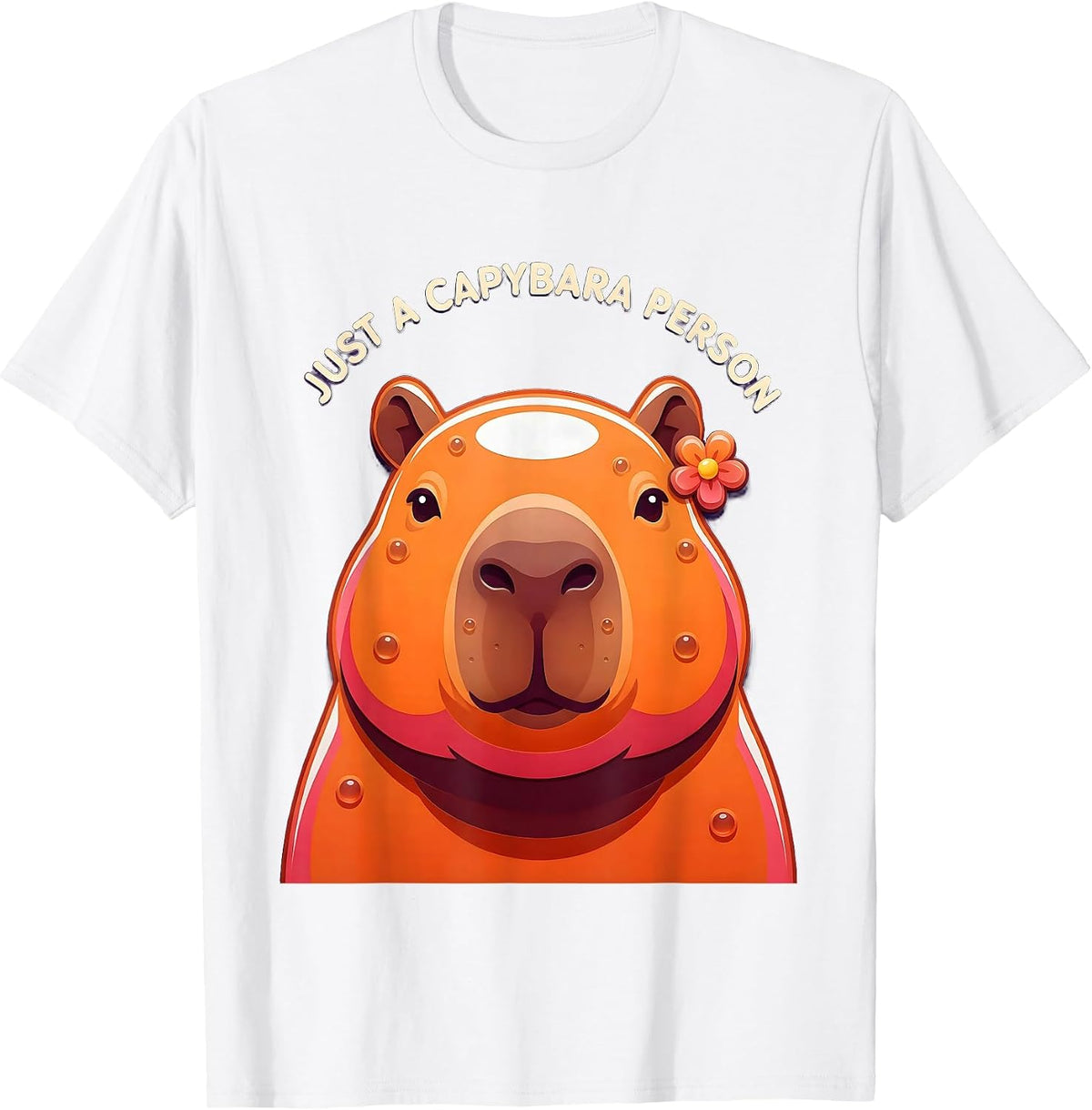 Men's Just a Capybara Person Cute Capybara Design T-Shirt - White