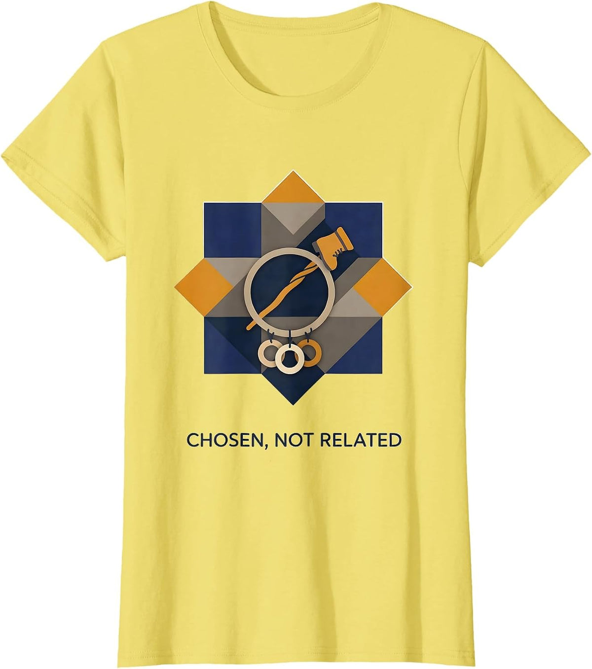 Chosen Not Related Funny Godmother Fairy Tale Pun Gift T-Shirt - Lemon Yellow