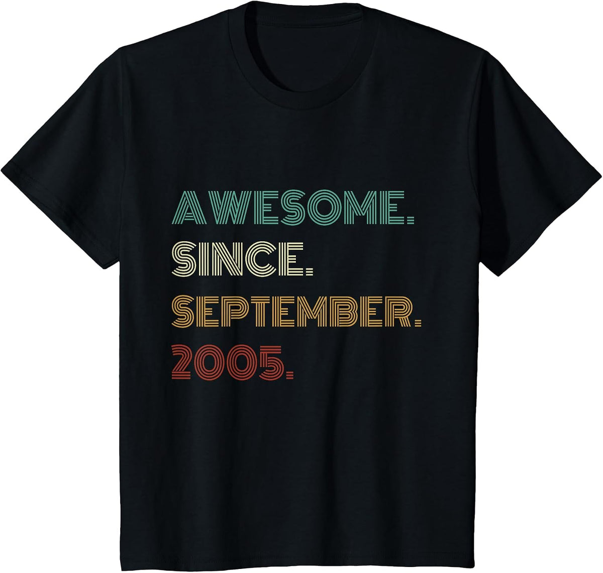 21 Years Old Awesome Since September 2005 21st Birthday T-Shirt - Black