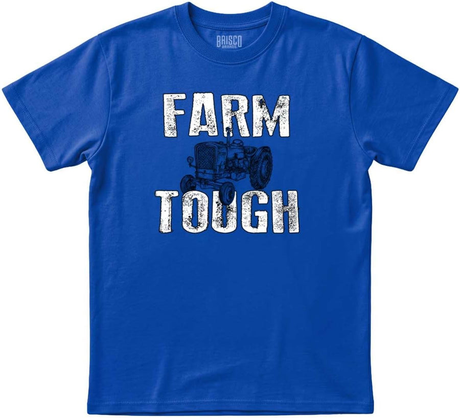 Farm Tough Tractor Farmer Funny Mens Graphic T Shirt Tees - Royal