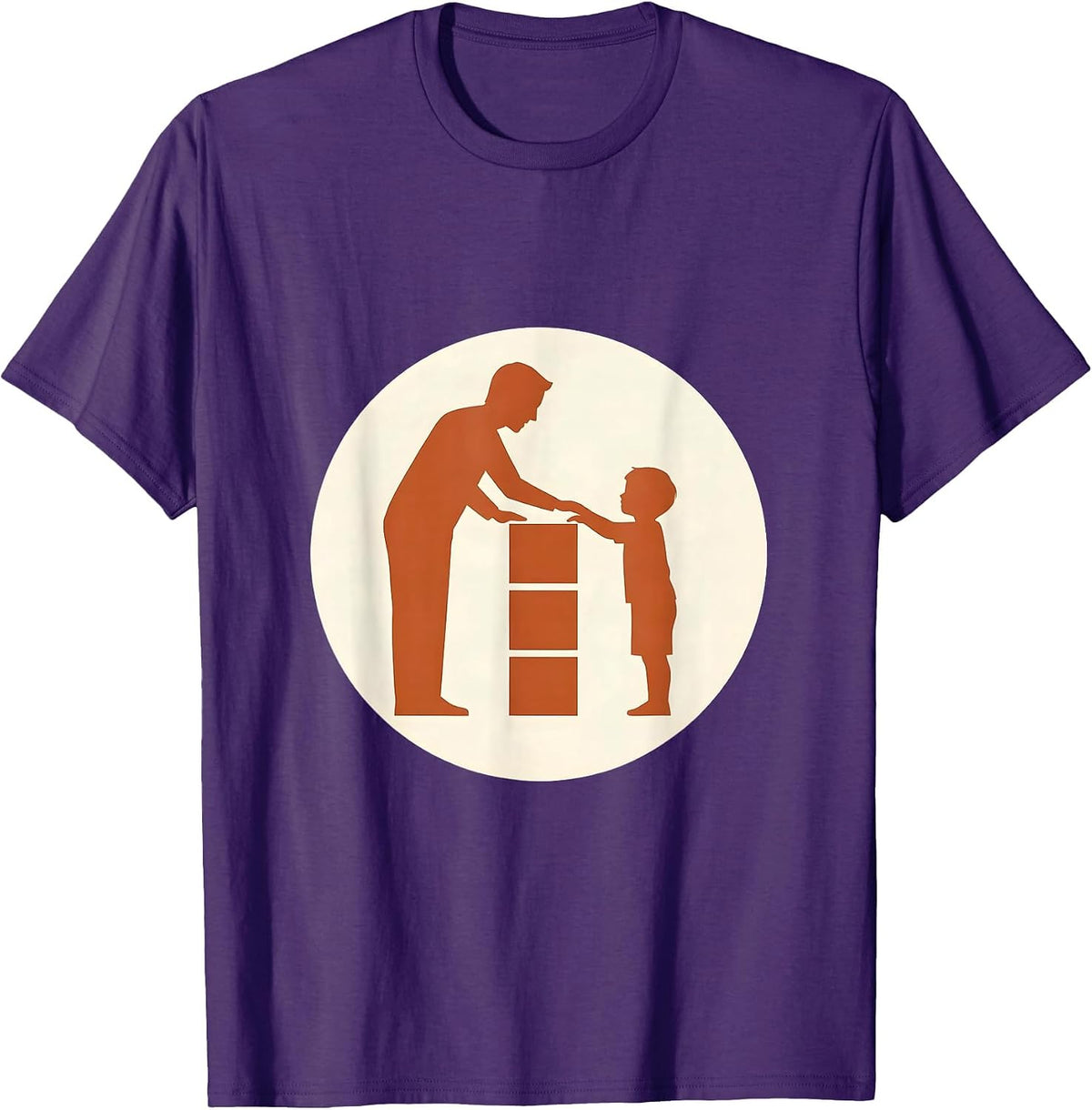 Men's Occupational Therapy Building Blocks Illustration T-Shirt - Purple