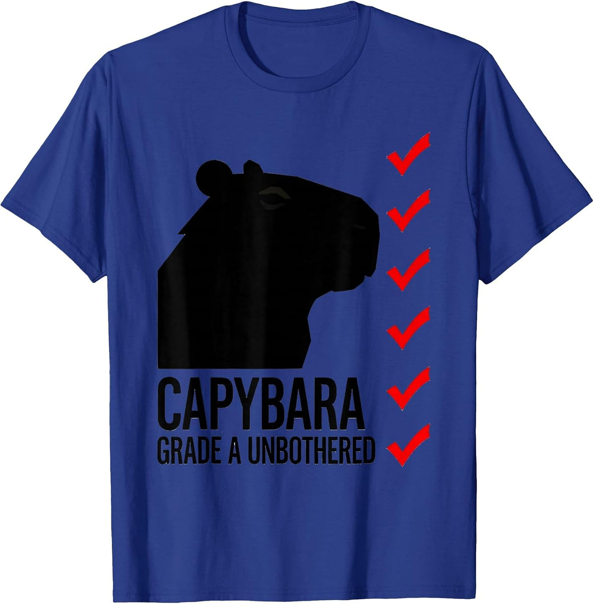 Capybara Grade A Unbothered Funny Animal Humor T-Shirt - Royal Blue