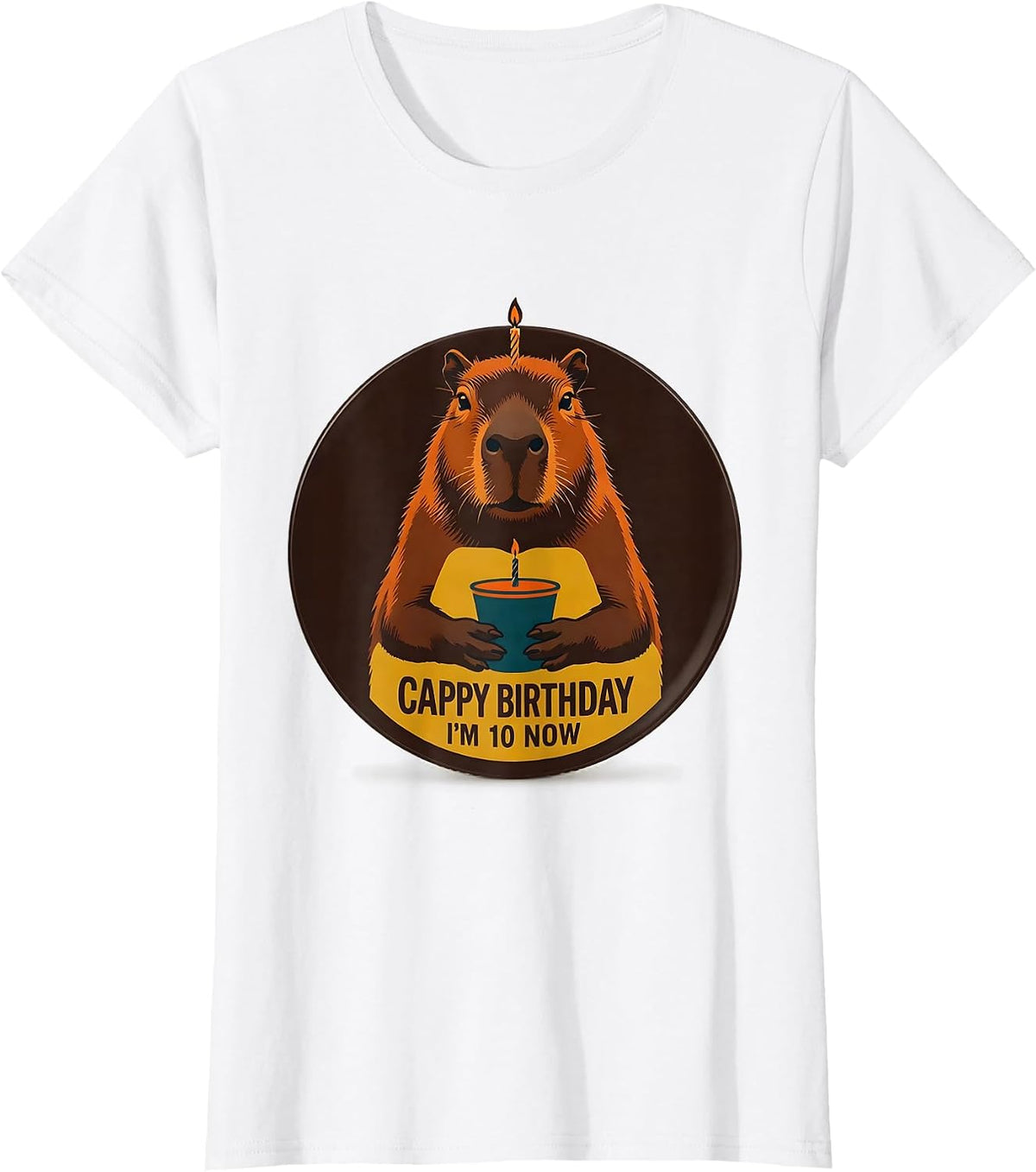 Cappy Birthday, I'm 10 Now Kawaii Capybara Birthday Gift T-Shirt - White