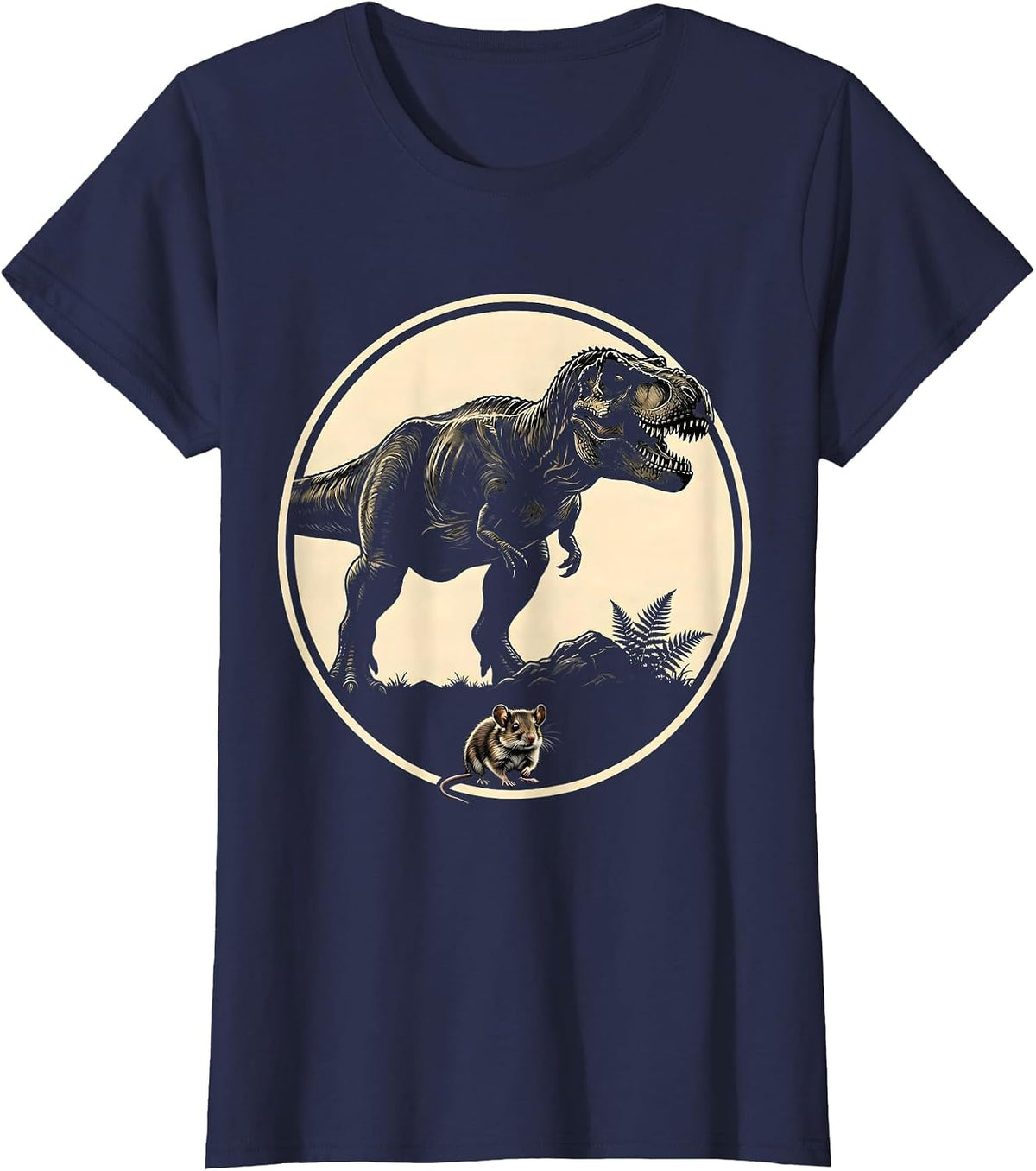 Women's Small Mammal Watches Giant Dinosaur Pass T-Shirt - Navy Blue