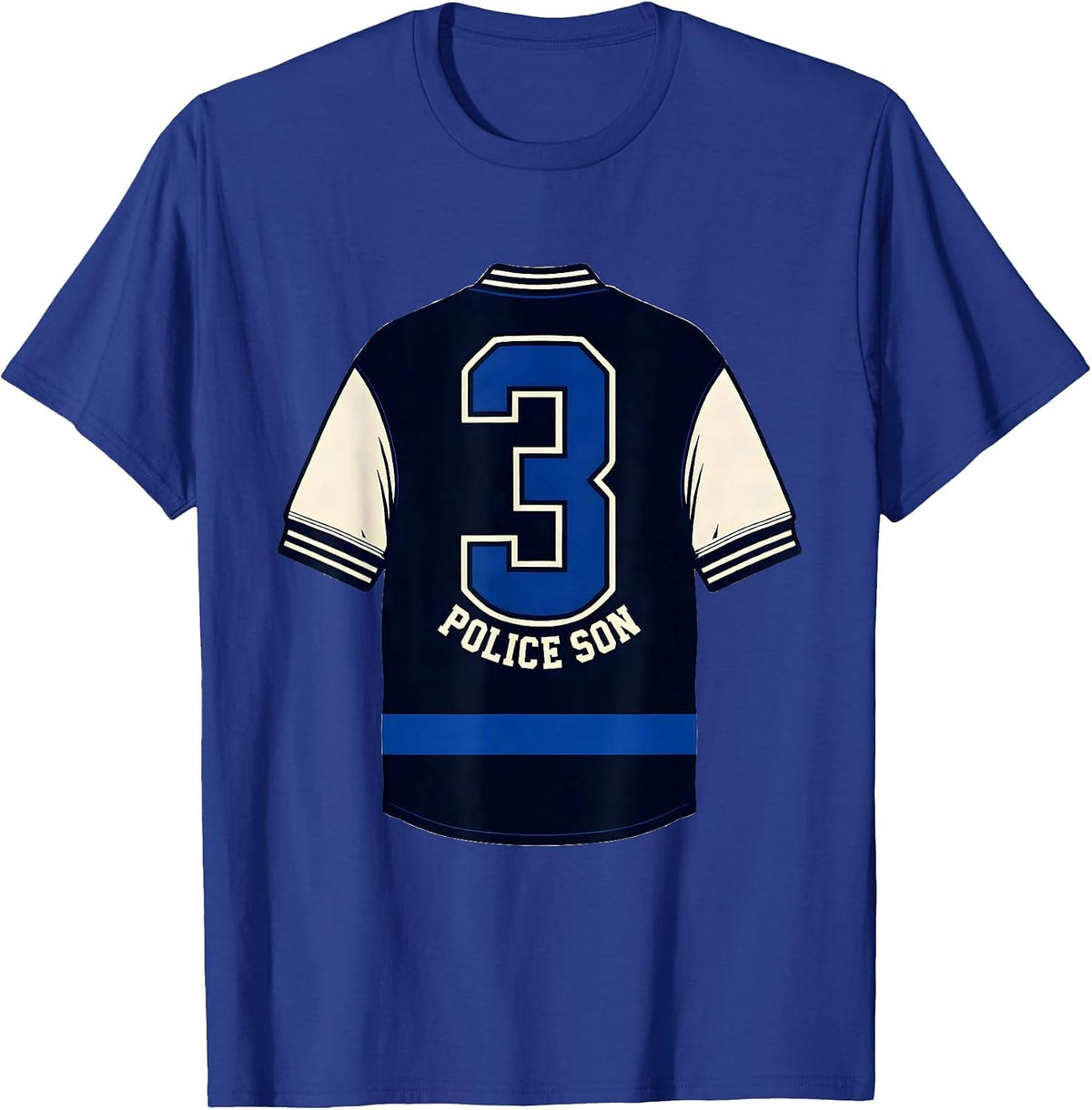 Police Son Thin Blue Line Police Support Tribute T-Shirt - Royal Blue