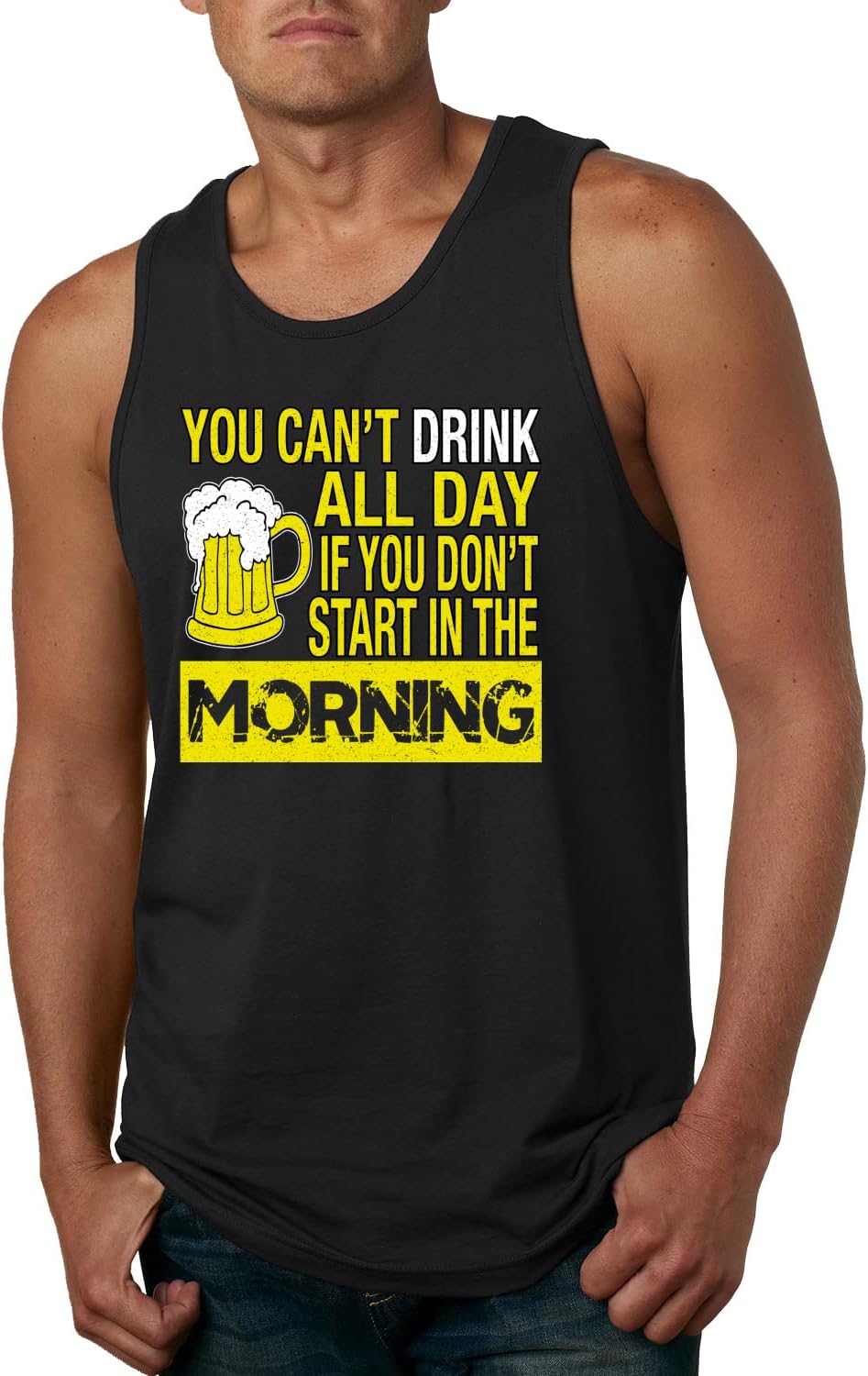 It's Beer O'Clock Watch Face Drinking Drinking Mens Graphic Tank Top - Black