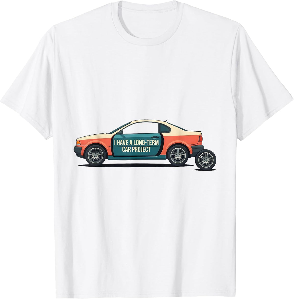 Men's I Have A Long-Term Car Project Funny Car Guy Enthusiast T-Shirt - White