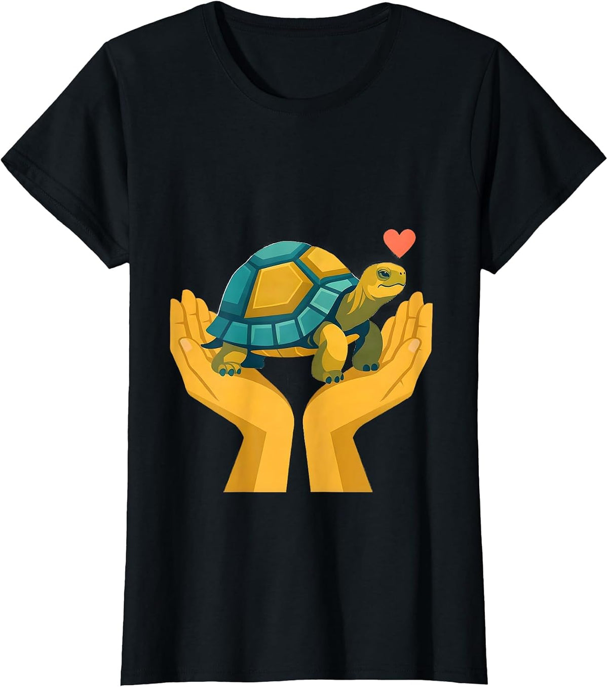 Cupped Tortoise Calm Tortoise Lover Gift T-Shirt - Black