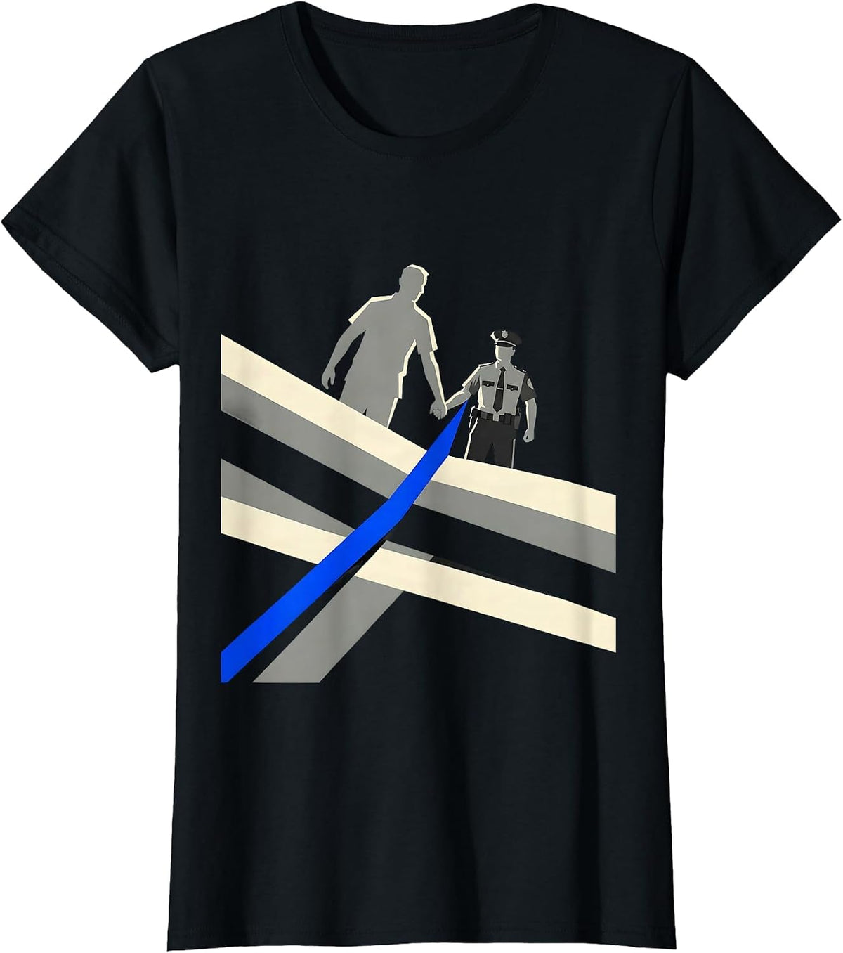 Police Family Thin Blue Line Mom Pride T-Shirt - Black