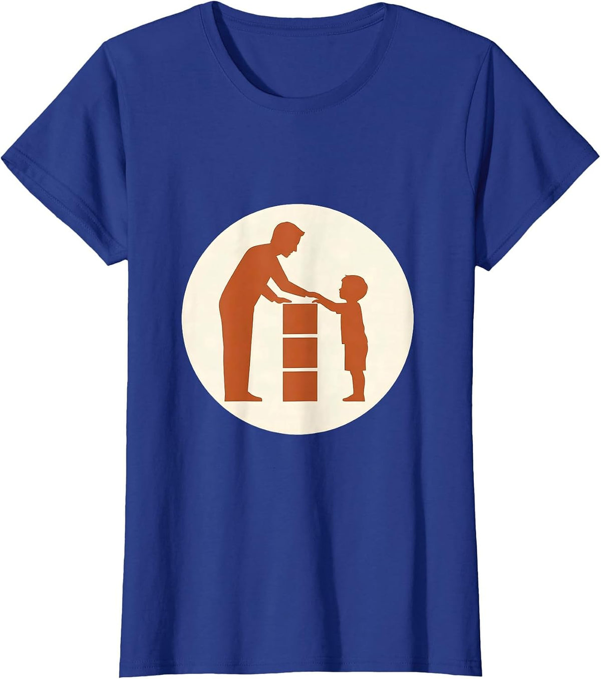 Women's Occupational Therapy Building Blocks Illustration T-Shirt - Royal Blue