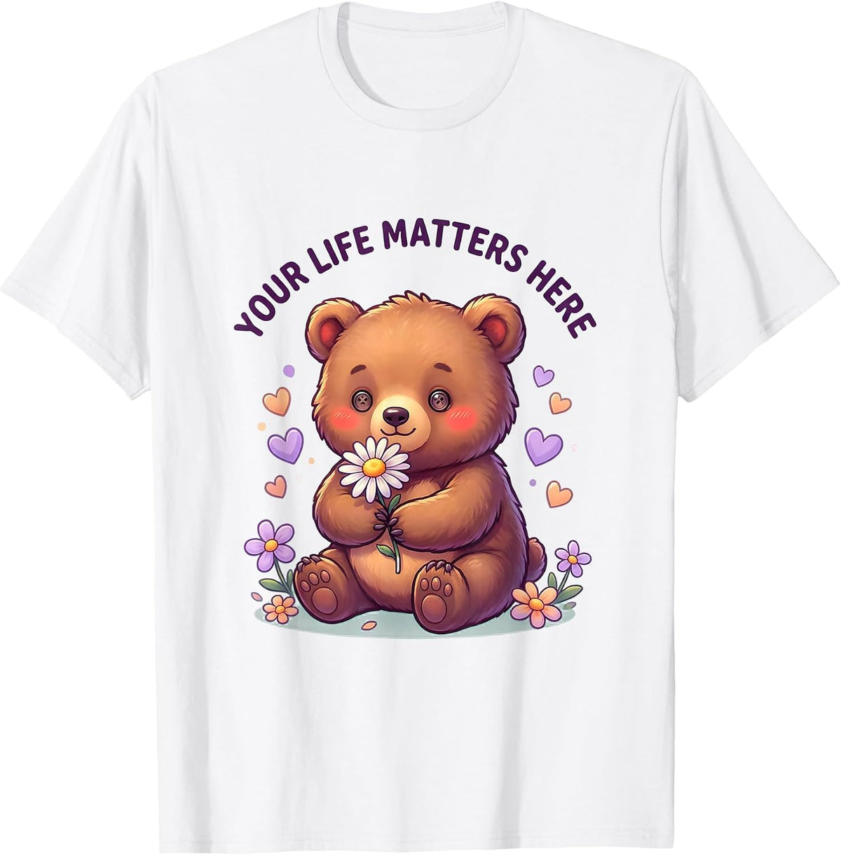 Your Life Matters Suicide Awareness Design T-Shirt - White