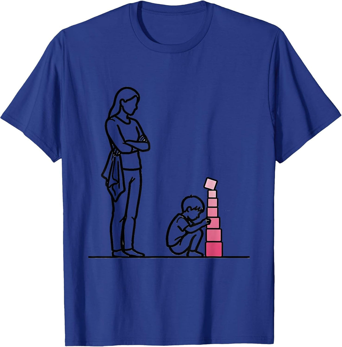 Men's Montessori Guide Teacher Method Pride Play Learning T-Shirt - Royal Blue