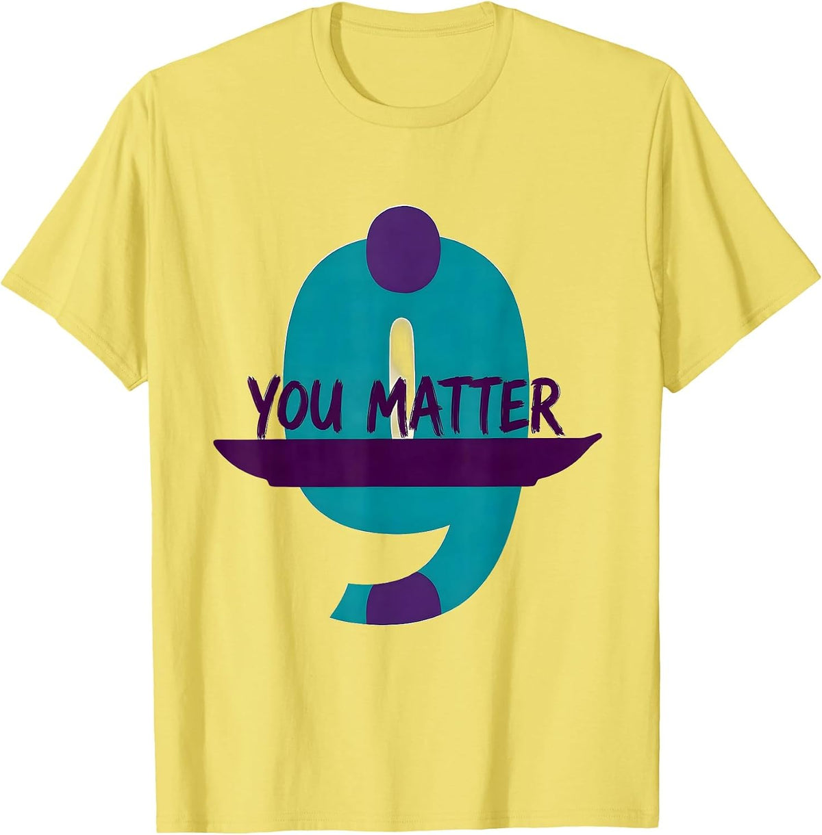 Men's You Matter Suicide Prevention Awareness Teal Purple T-Shirt - Lemon Yellow