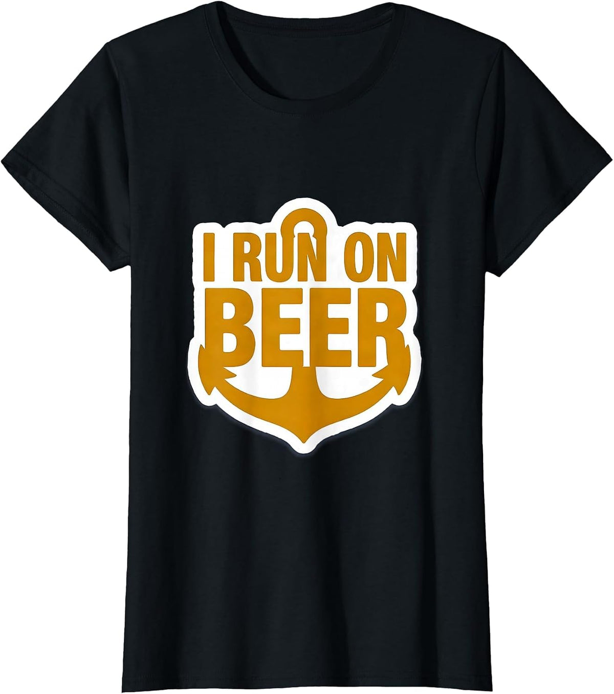 I Run on Beer Funny Drinking Humor Design T-Shirt - Black