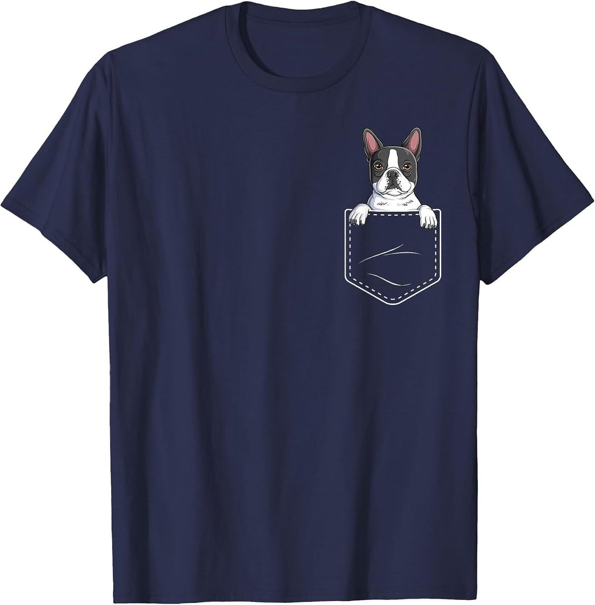 Boston Terrier in The Pocket Cute Boston Terrier Dog Lovers T-Shirt - Navy Blue