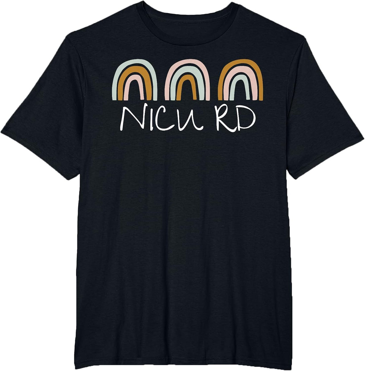 Retro Rainbow NICU RD Registered Dietitian Nutritionists T-Shirt - Black